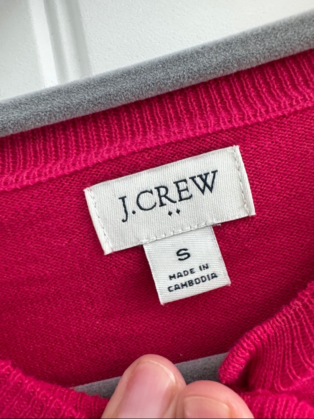J. Crew Women's Bright Fuchsia Button-Front Cardigan - Picture 2 of 3